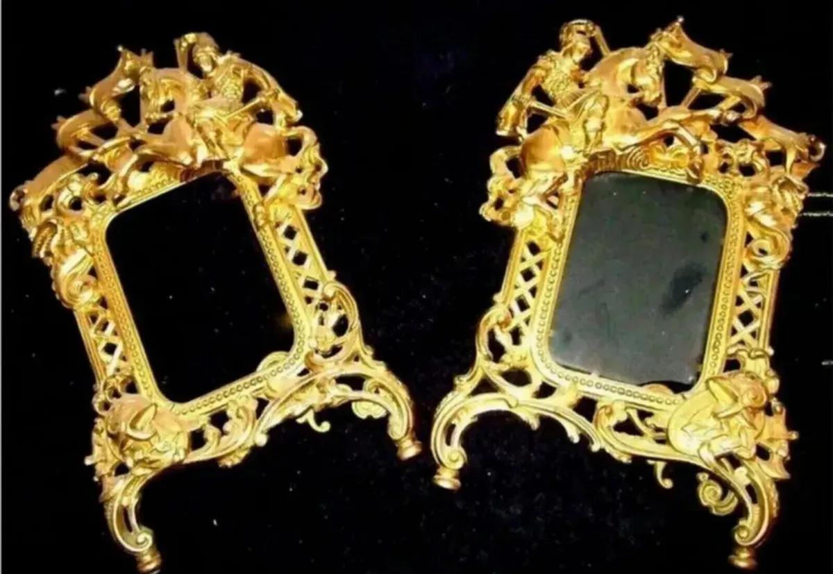Pair Of Substantial Brass Photo Frames - Image 1