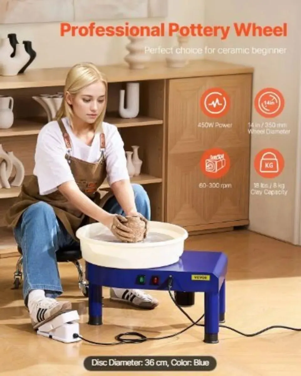 Pottery Wheel  450W 35cm Clay Sculpting Machine - Image 2