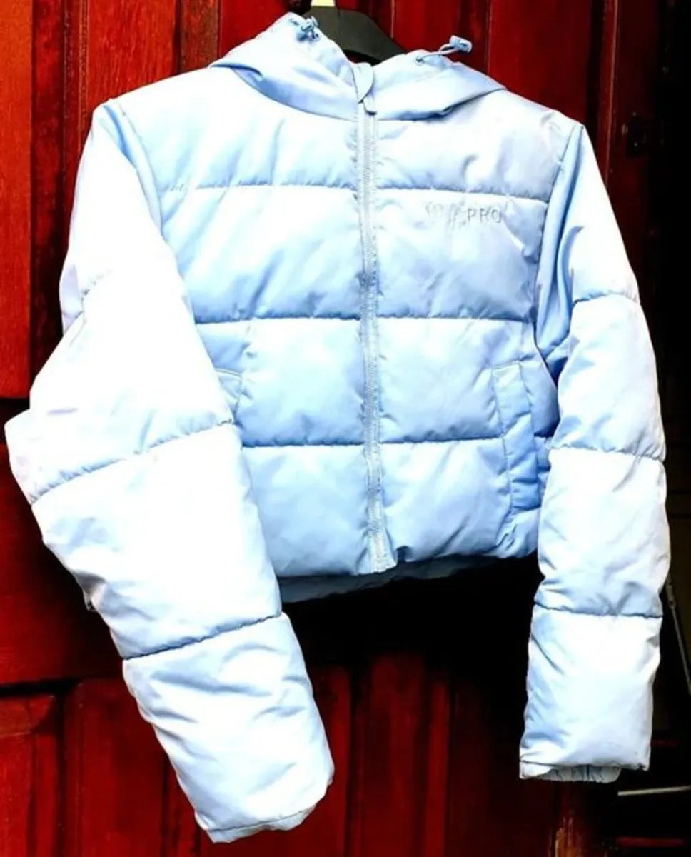USA Pro Cropped Puffer Jacket Blue - Image 4