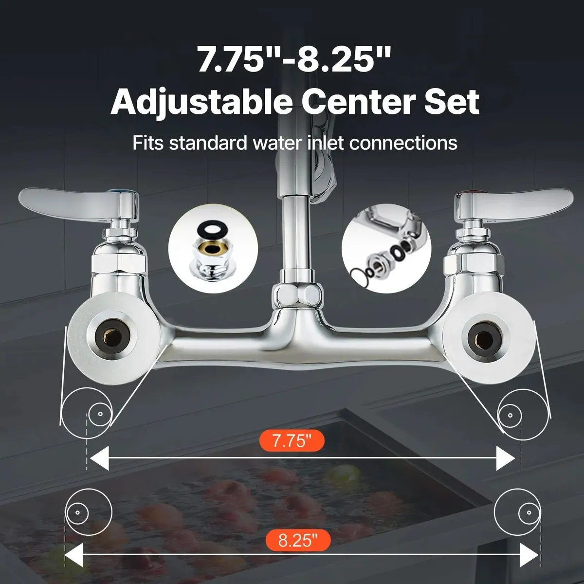 Commercial Faucet with Sprayer Brass 63 cm - Image 3