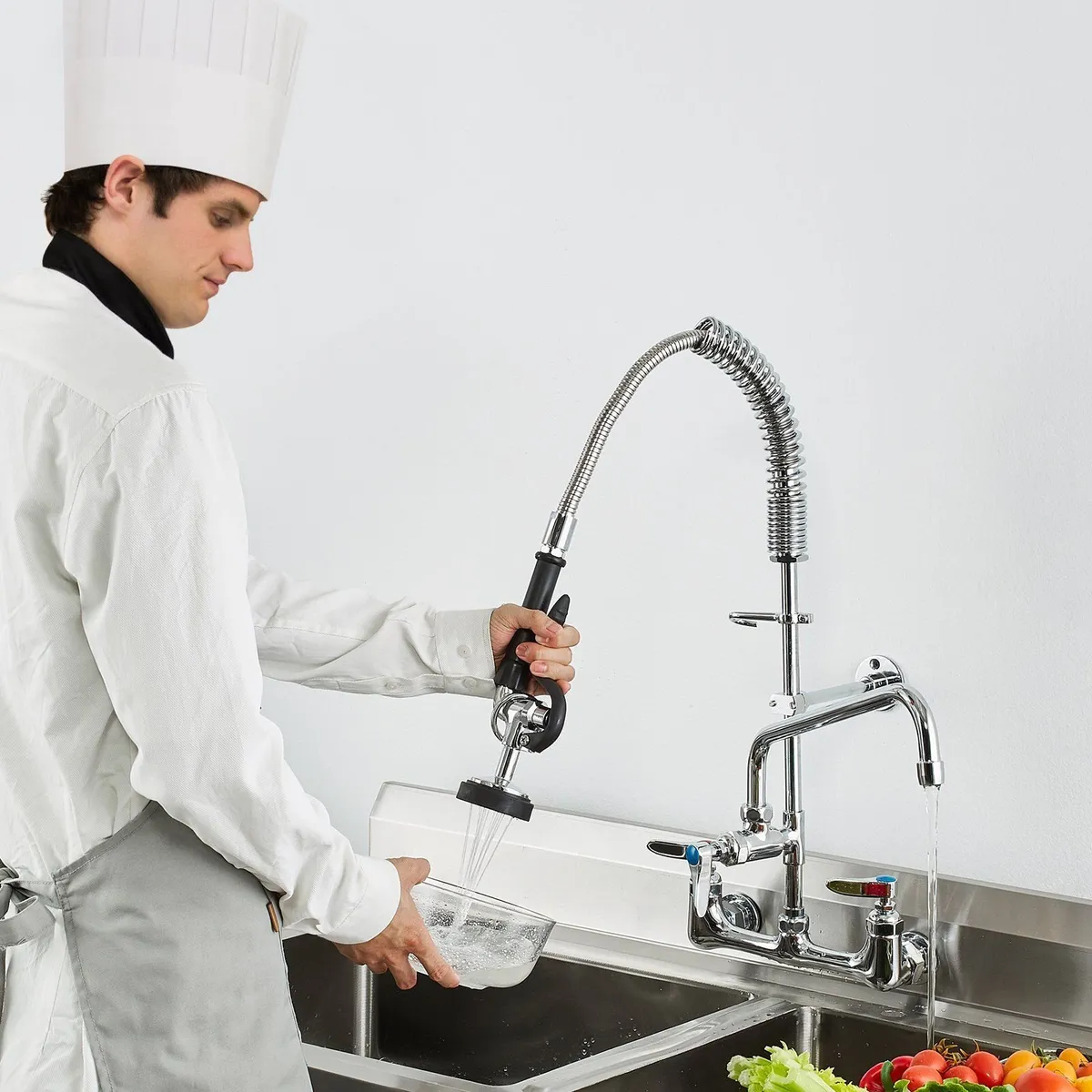 Commercial Faucet with Sprayer Brass 63 cm - Image 4