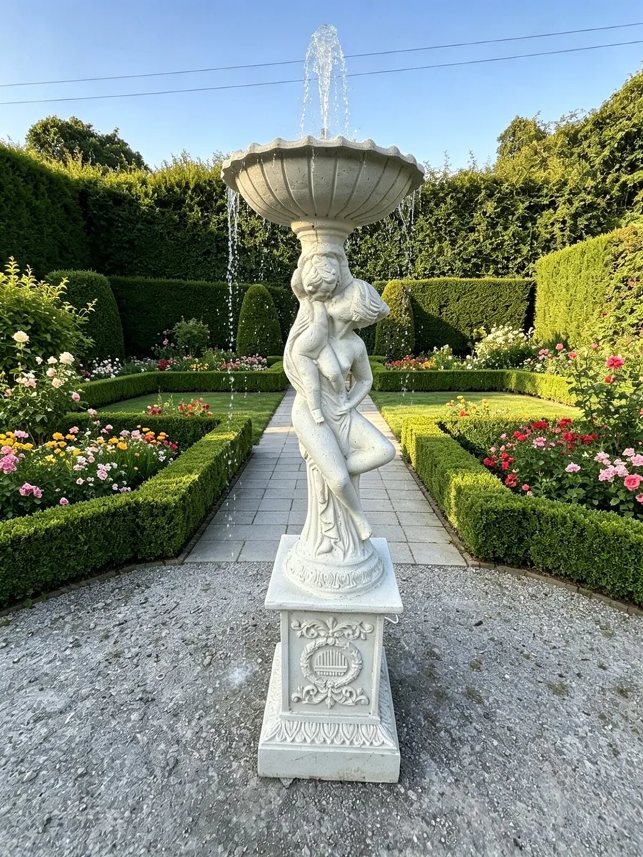 Cast iron mother and child statue/water feature - Image 1