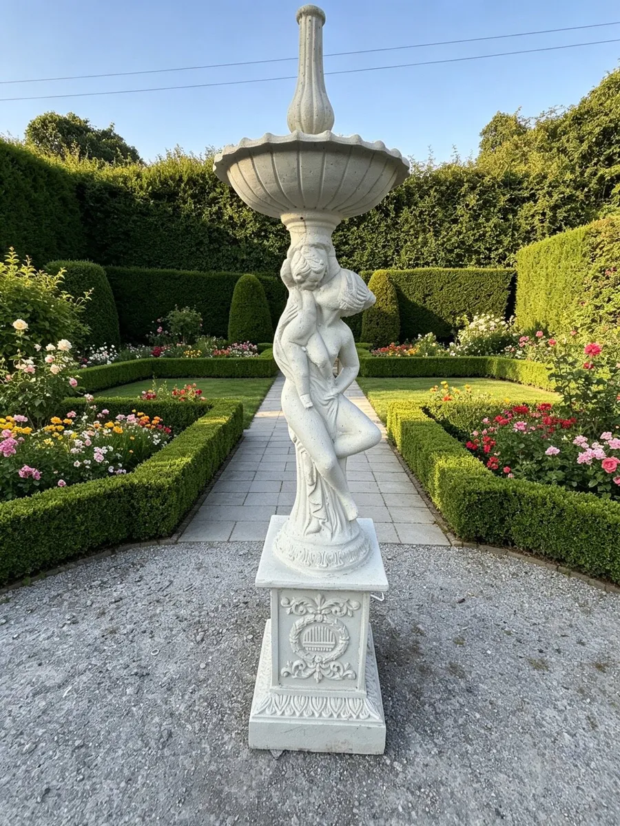 Cast iron mother and child statue/water feature - Image 2