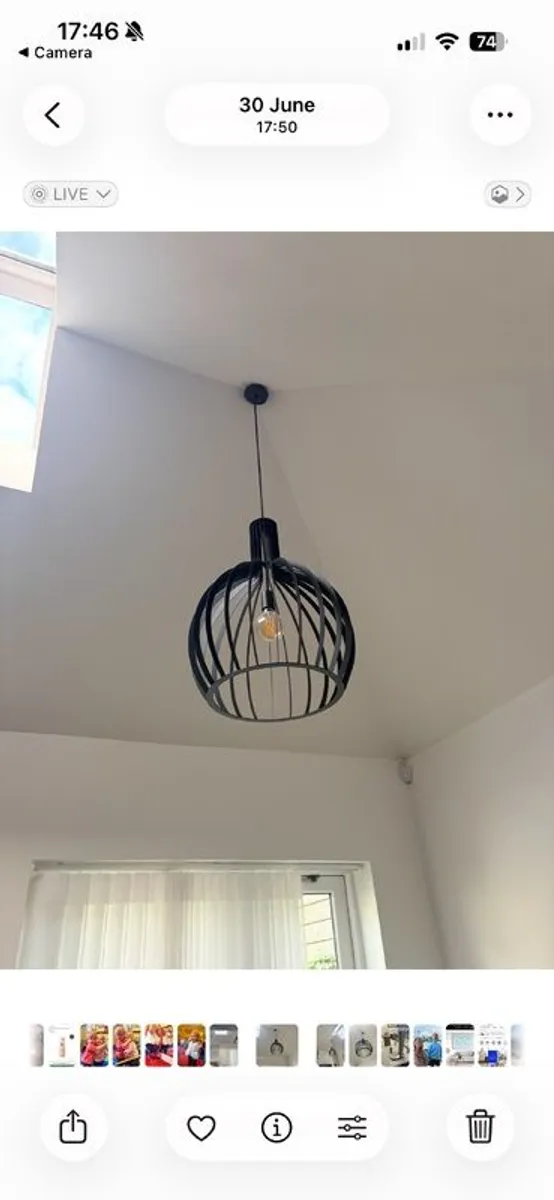 Modern Black Cage Pendant Lights x 2 priced to go - Image 1