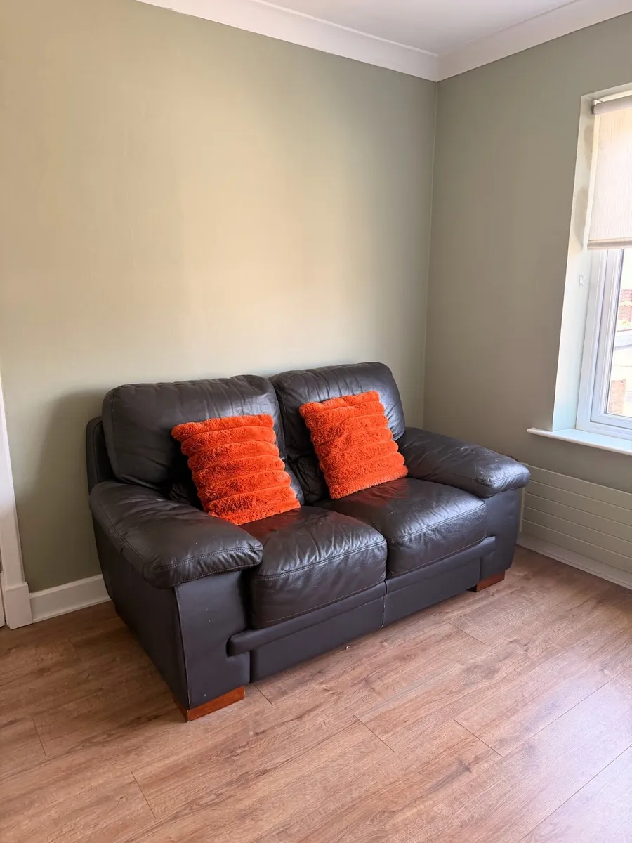 Leather 2 seater couch - Image 1