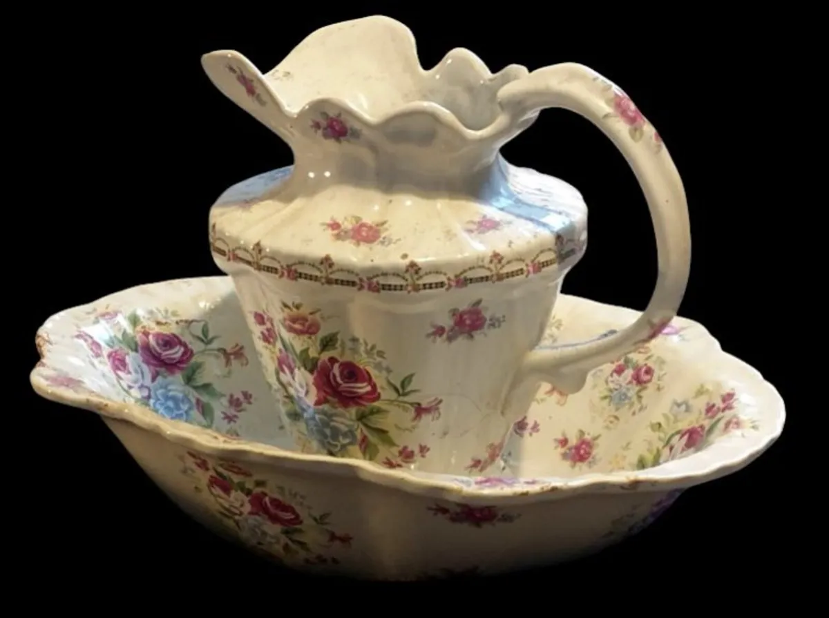 Antique Victorian Ceramic Wash Jug & Basin Set - Image 4