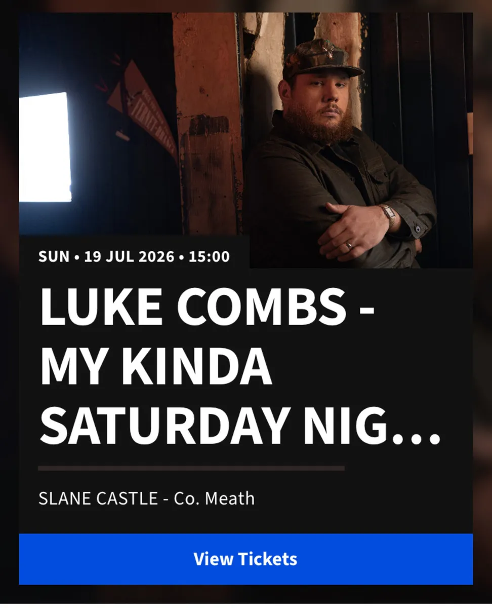 Luke Combs tickets, Sunday 19th in Slane castle