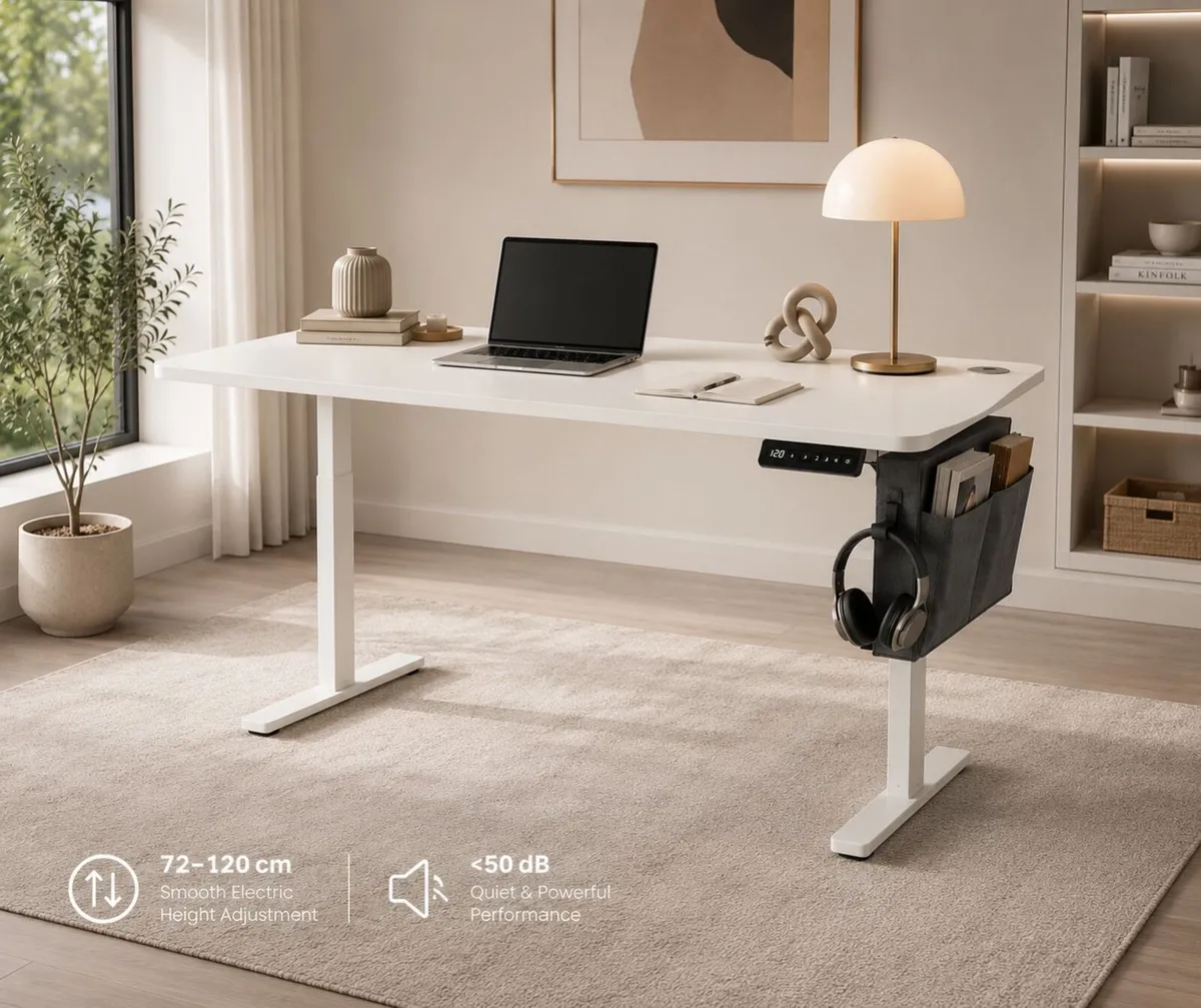 Electric Height Adjustable Standing Desk 140 cm Si - Image 1