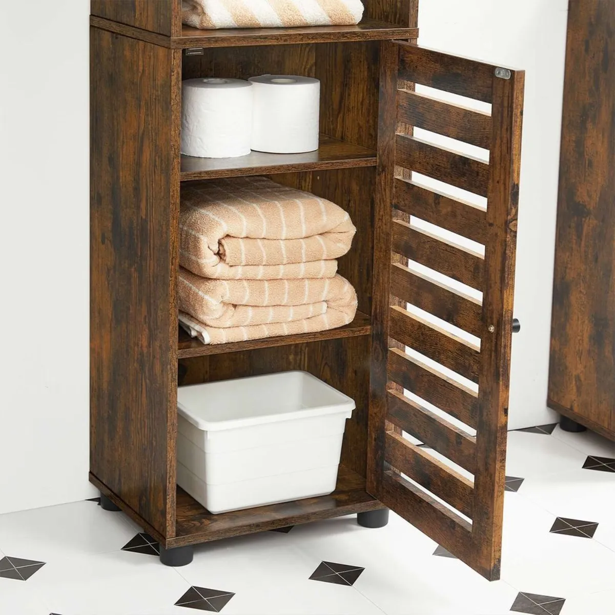 Tall Bathroom Storage Cabinet with Door and Shelve - Image 4