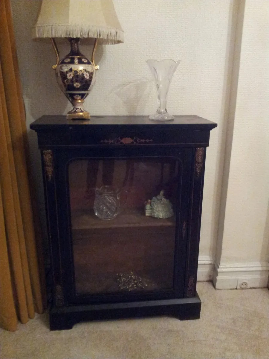 Ebonised victorian pier cabinet - Image 1