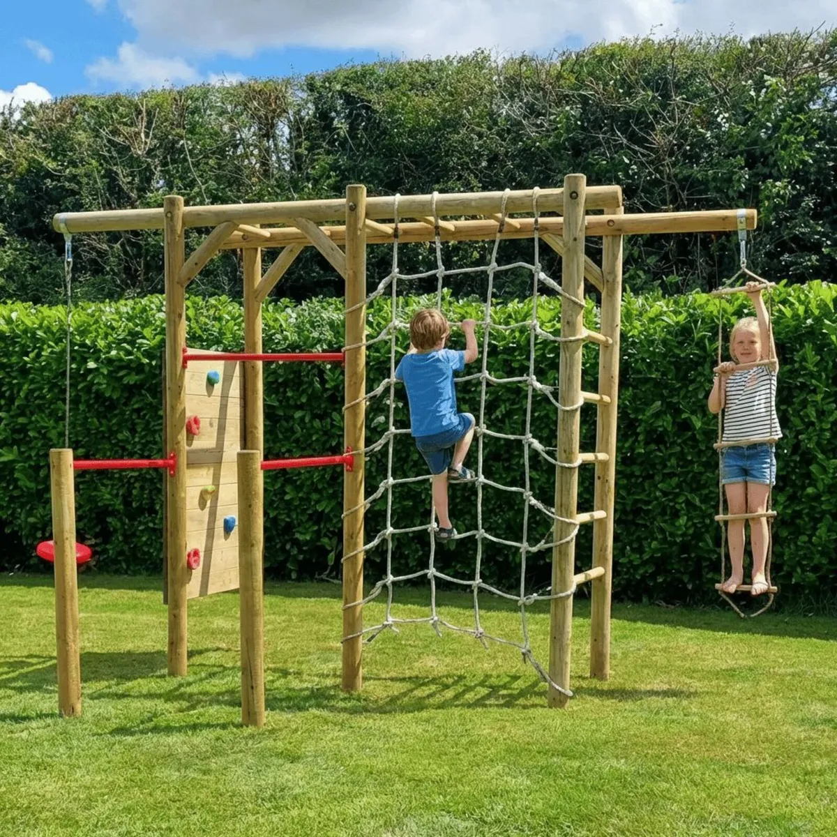 Milo Wooden Climbing Frame with Monkey Bars - Image 1