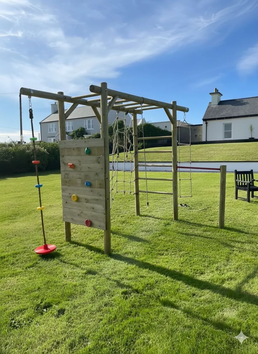 Milo Wooden Climbing Frame with Monkey Bars - Image 2