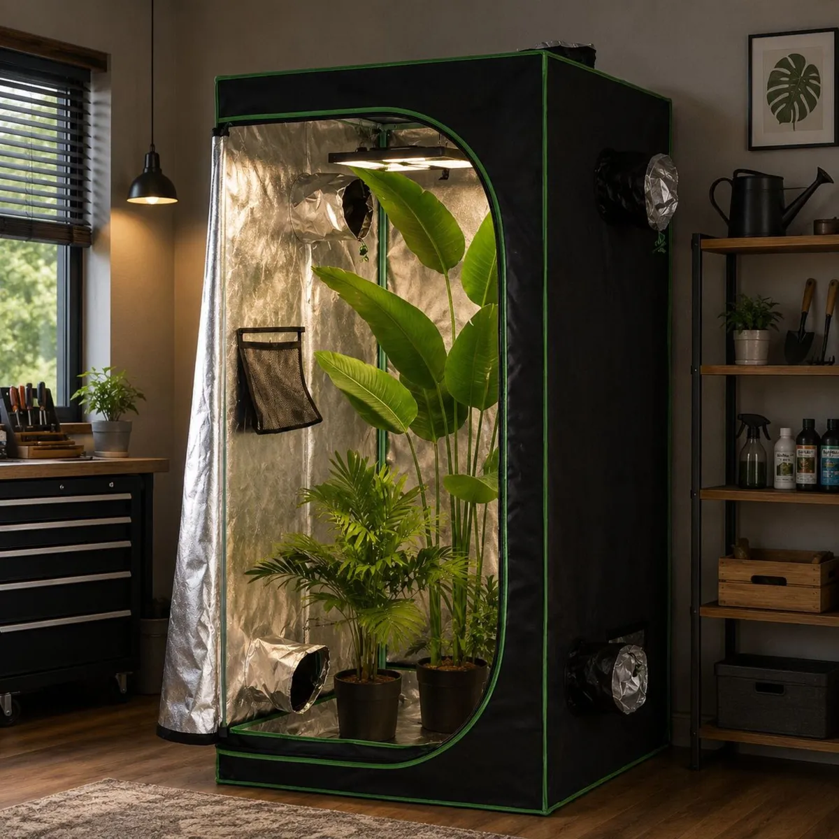 Mylar Hydroponic Grow Tent with Adjustable Vents a - Image 1