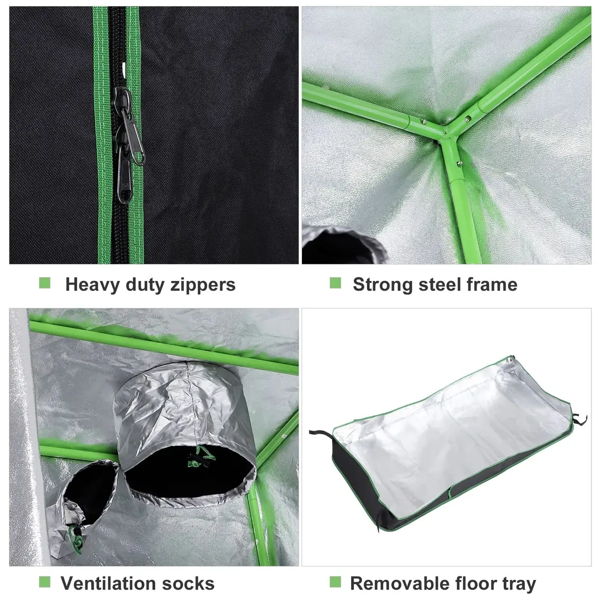 Mylar Hydroponic Grow Tent with Adjustable Vents a - Image 4