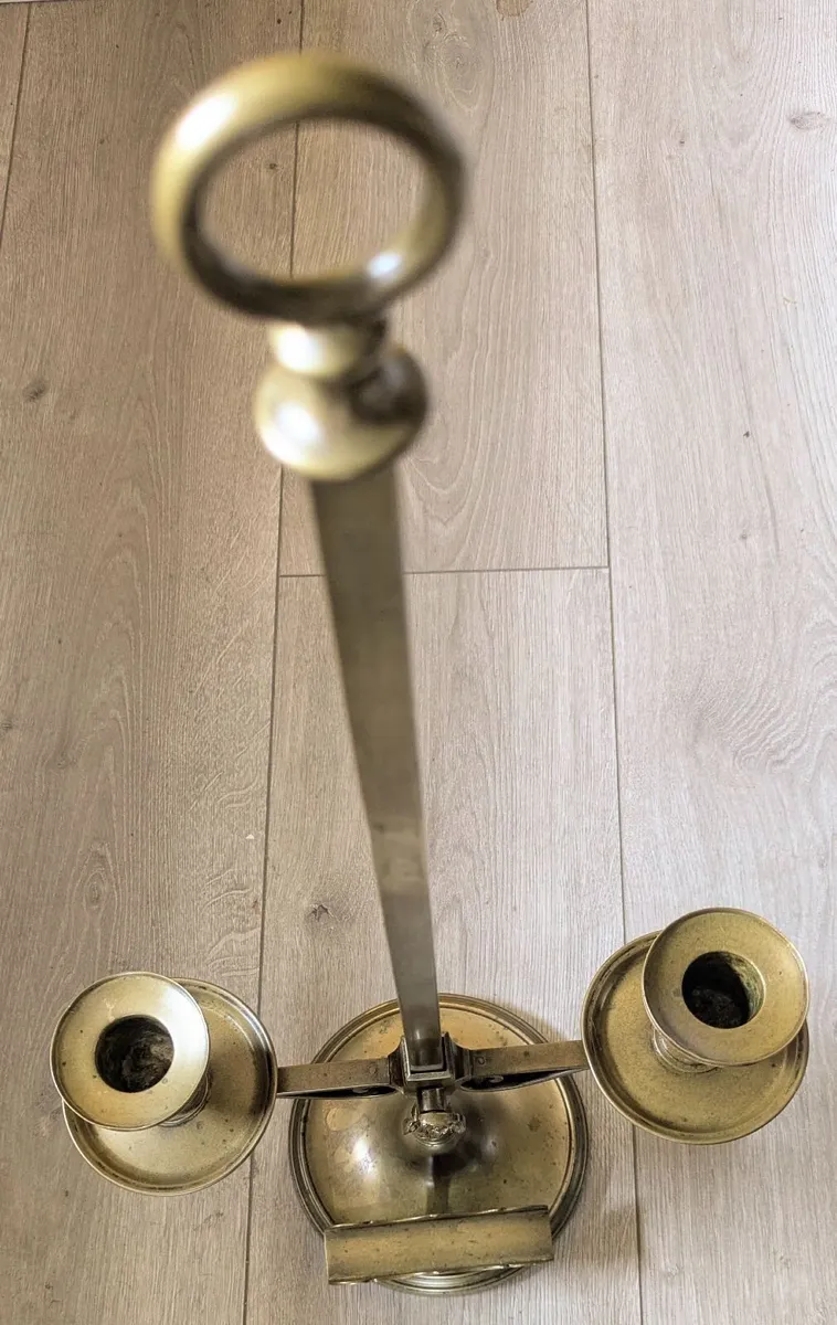Antique Victorian Brass "Rise & Fall" Cande - Image 3