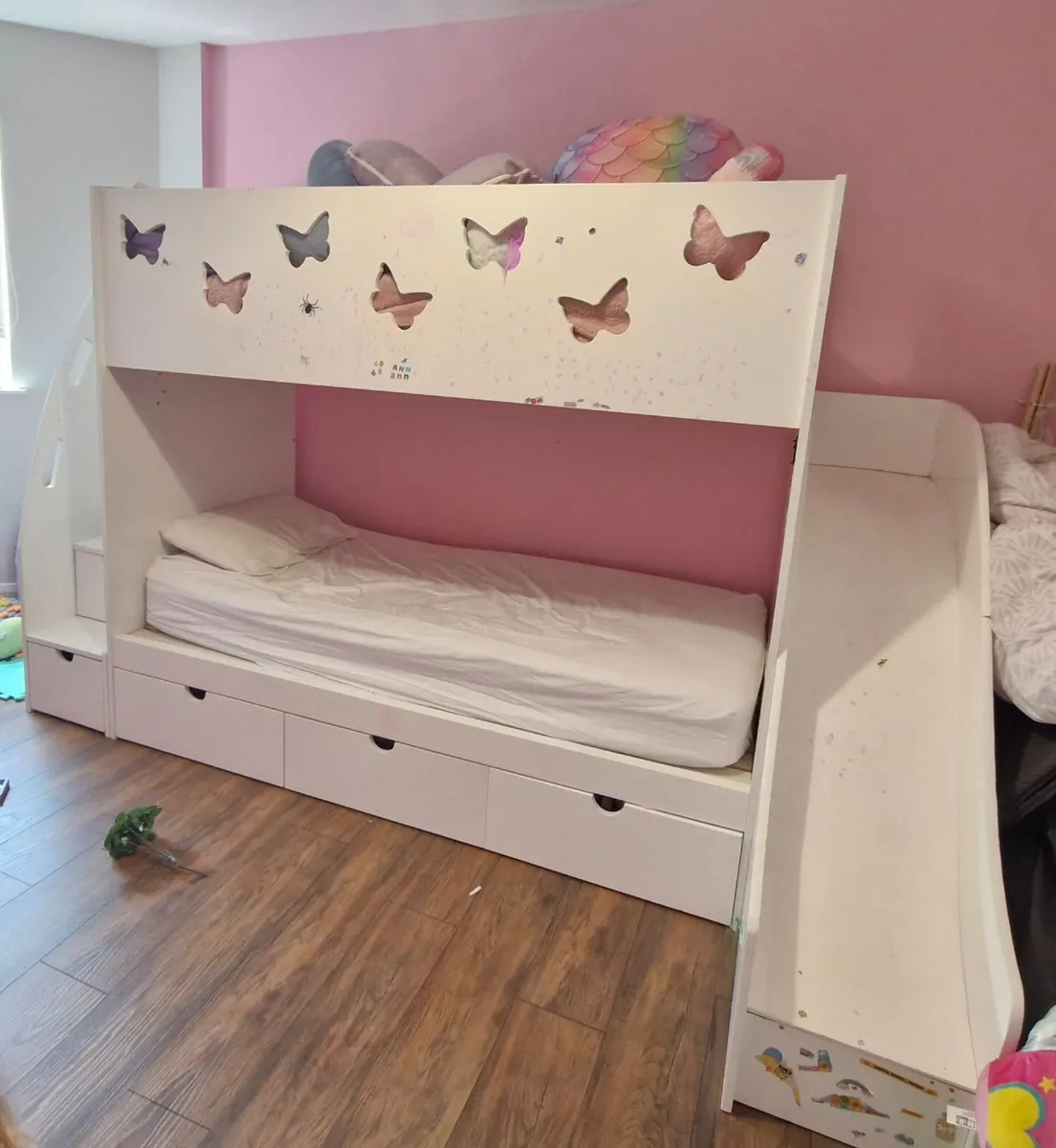 Children's Bunk Beds with Slide and Drawers - Image 2