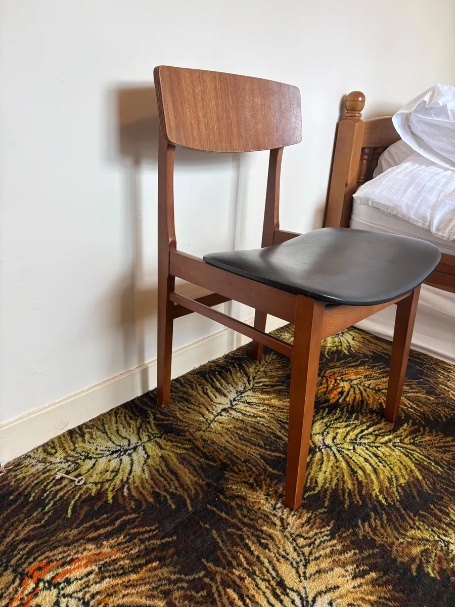 Original Vintage Mid-Century Teak 6 Dining Chairs - Image 2