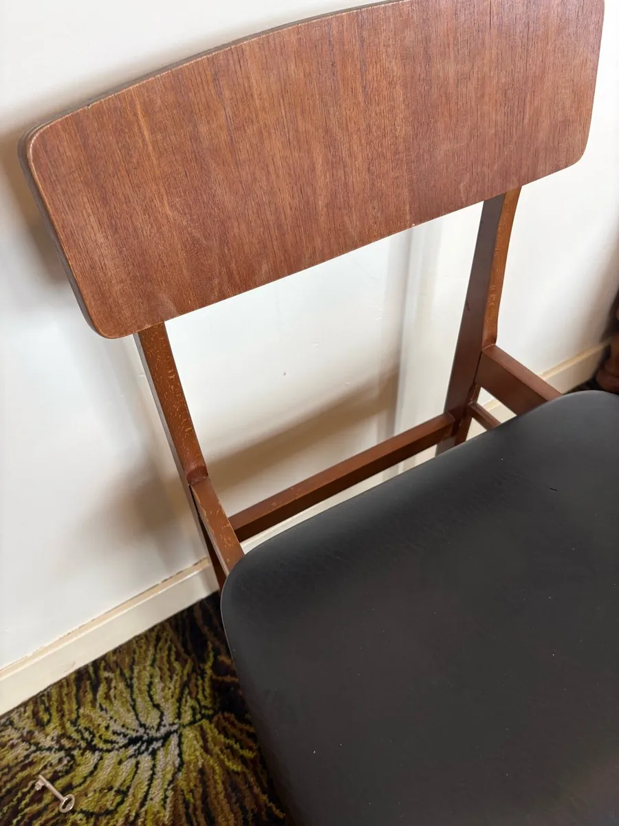Original Vintage Mid-Century Teak 6 Dining Chairs - Image 3
