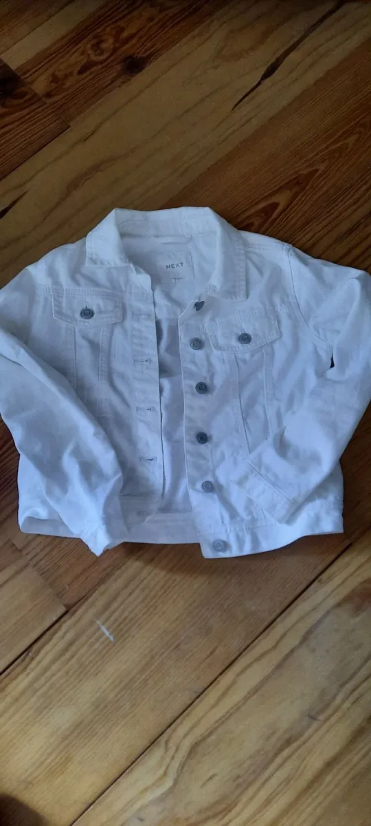 Girls Next white denim jacket- age 10 yrs - Image 4