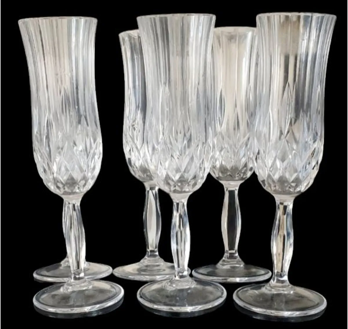 6 x Vintage RCR Harrods Crystal Champagne Flutes - Image 4