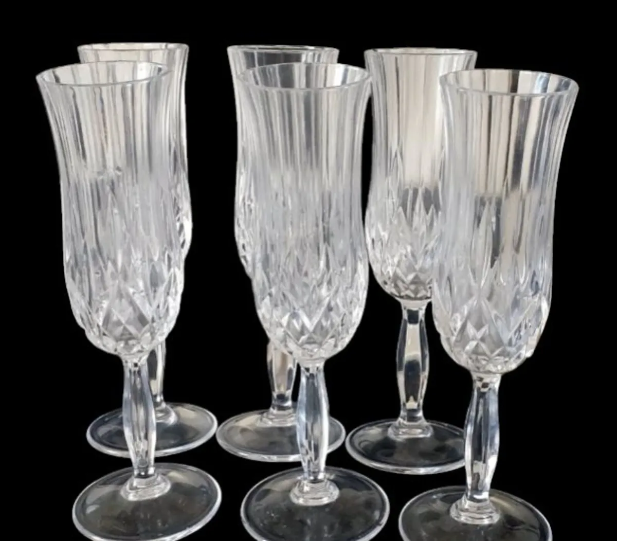 6 x Vintage RCR Harrods Crystal Champagne Flutes - Image 2