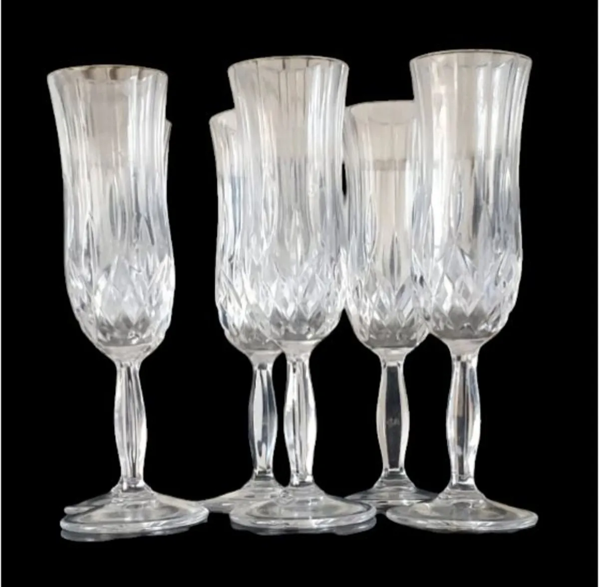 6 x Vintage RCR Harrods Crystal Champagne Flutes - Image 3