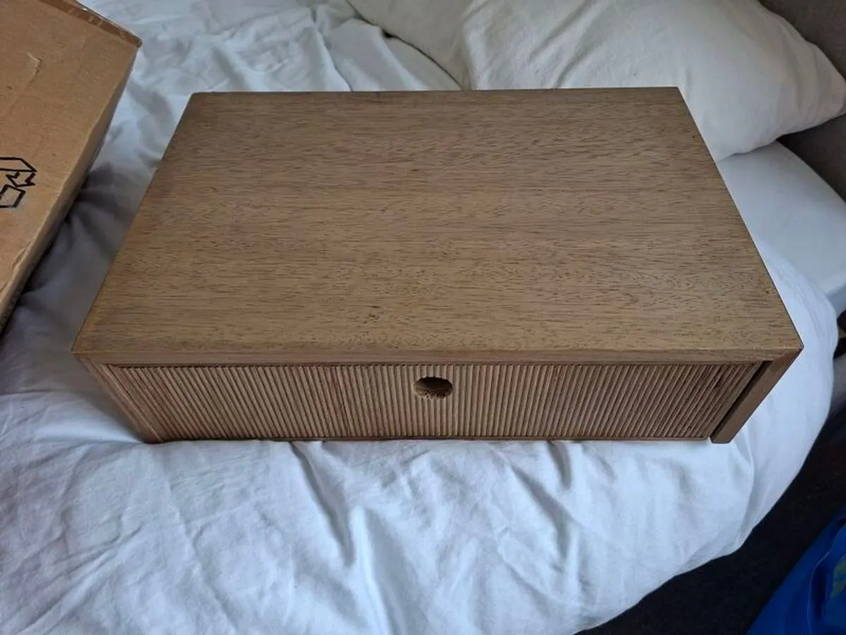 SKLUM Glai Floating Bedside Lockers - Pair (Ash Wood) - Image 2