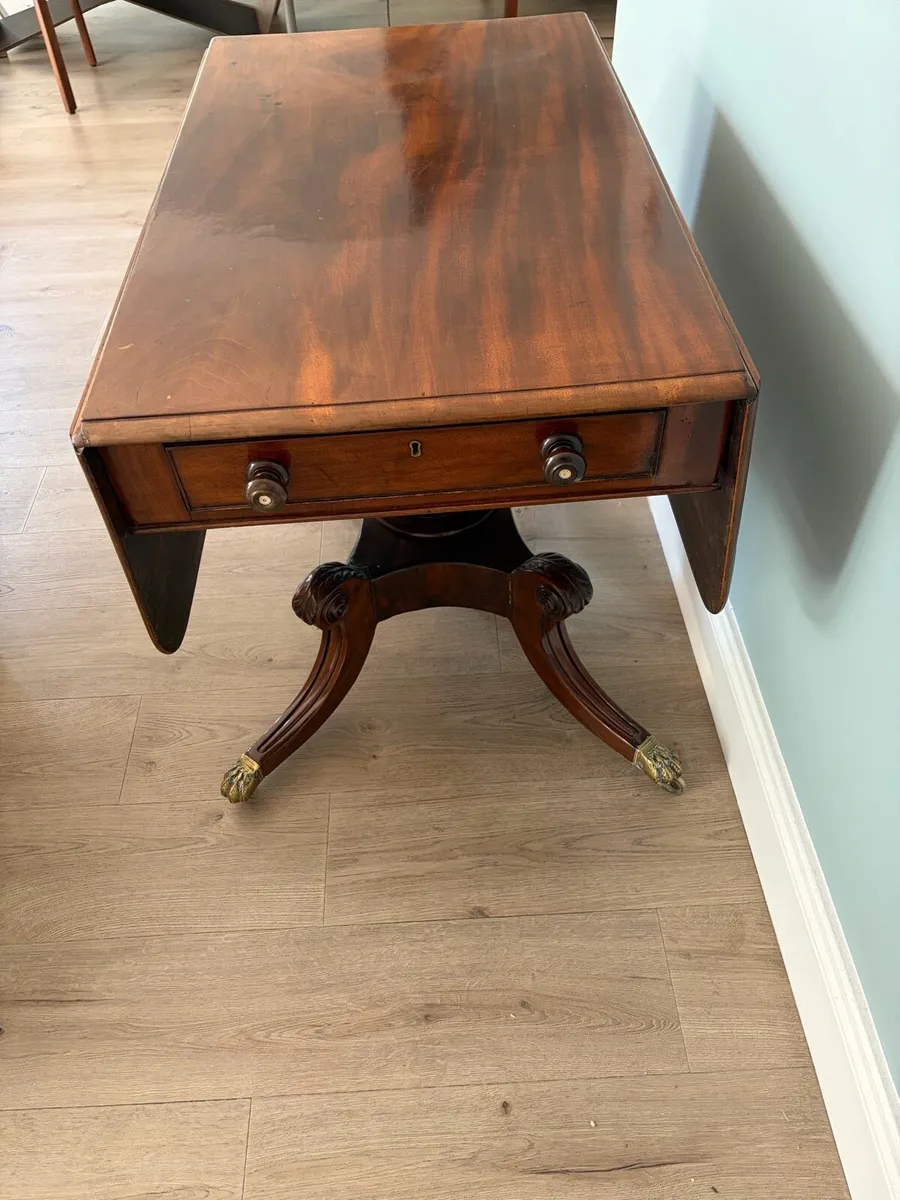 Antique Regency Drop Leaf Table - Image 2