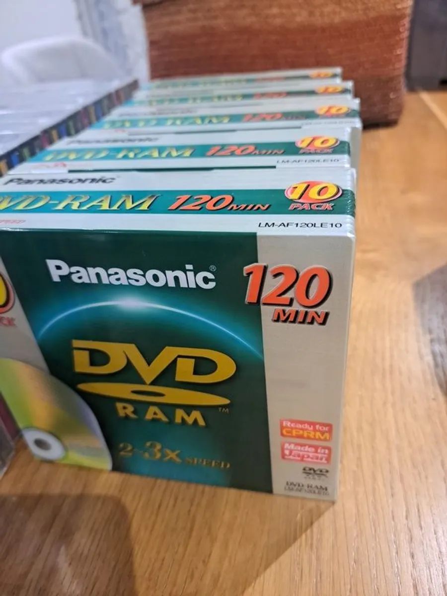 Panasonic DVD-RAM LM-AF120LE10 10 pack, 5 unopened packs so 50 DVD-RAMs. - Image 1