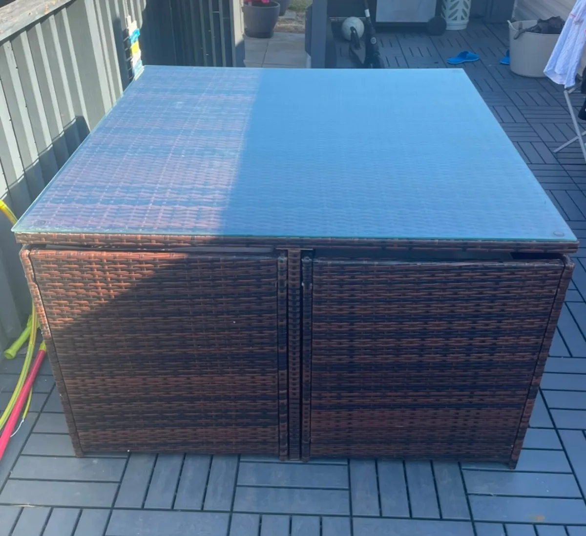 Rattan Table & 4 Chairs - Image 1
