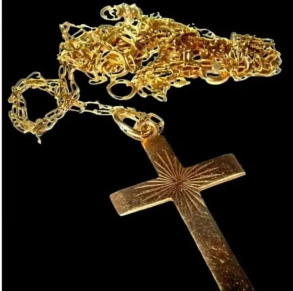 Vintage Hallmarked 9ct Cross & Chain - Image 3