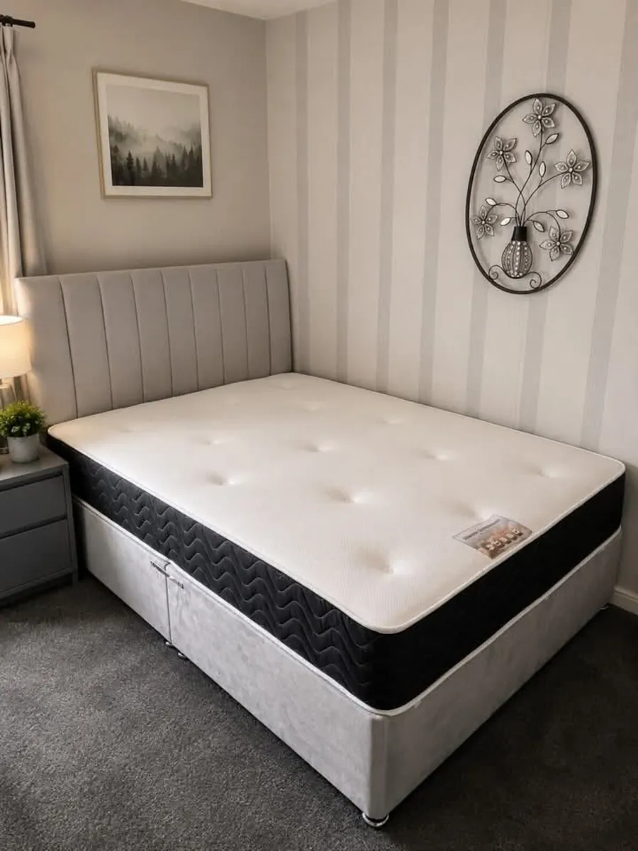 Divan Double & King Size Bed Frame With Mattress - Image 1