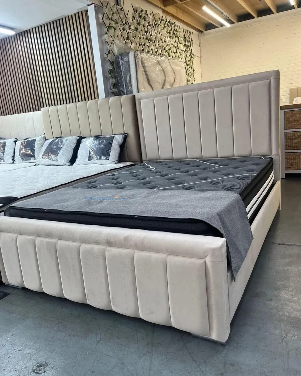 Double & King Size Bed Frame With Mattress Opt - Image 4