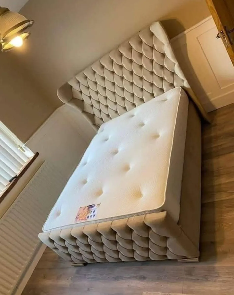 Double & King Size Bed Frame With Mattress Opt - Image 2