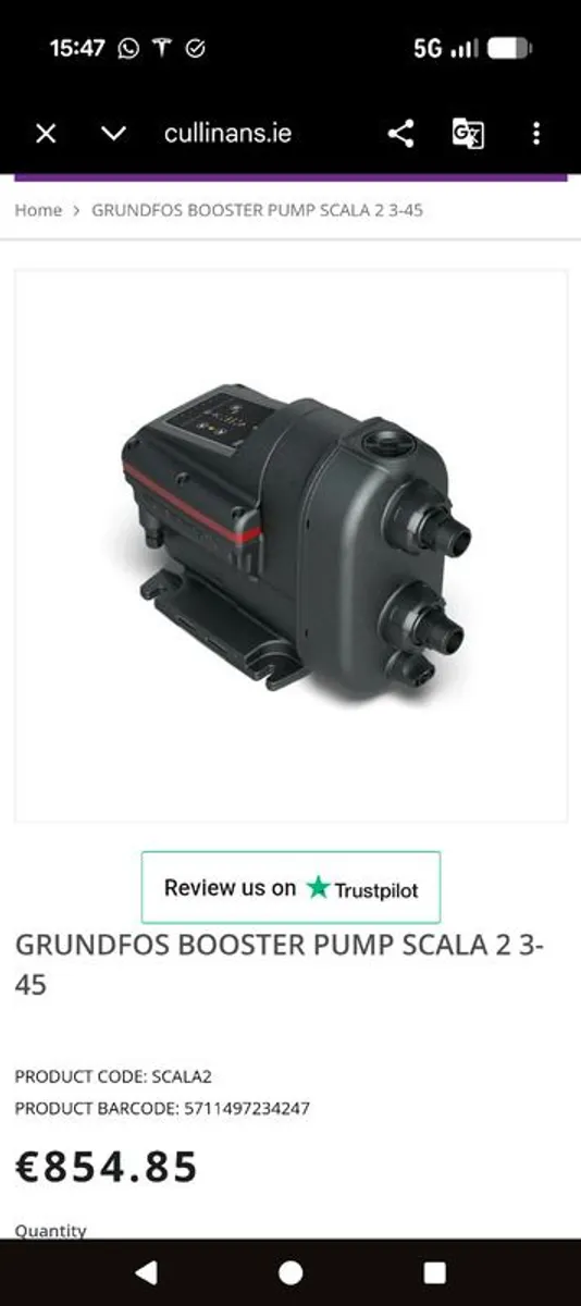 Grundfos Scala2 3-45 water booster pump - Image 4