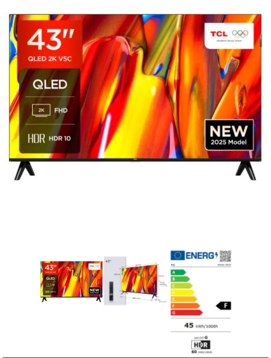 TCL 43" FHD VC5 Smart Tv. Brand new.