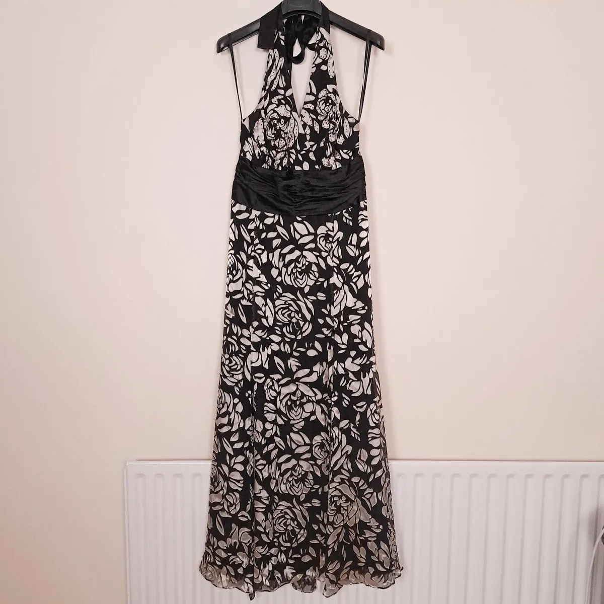 Phase Eight Black Cream Floral Maxi Dress 12UK - Image 1