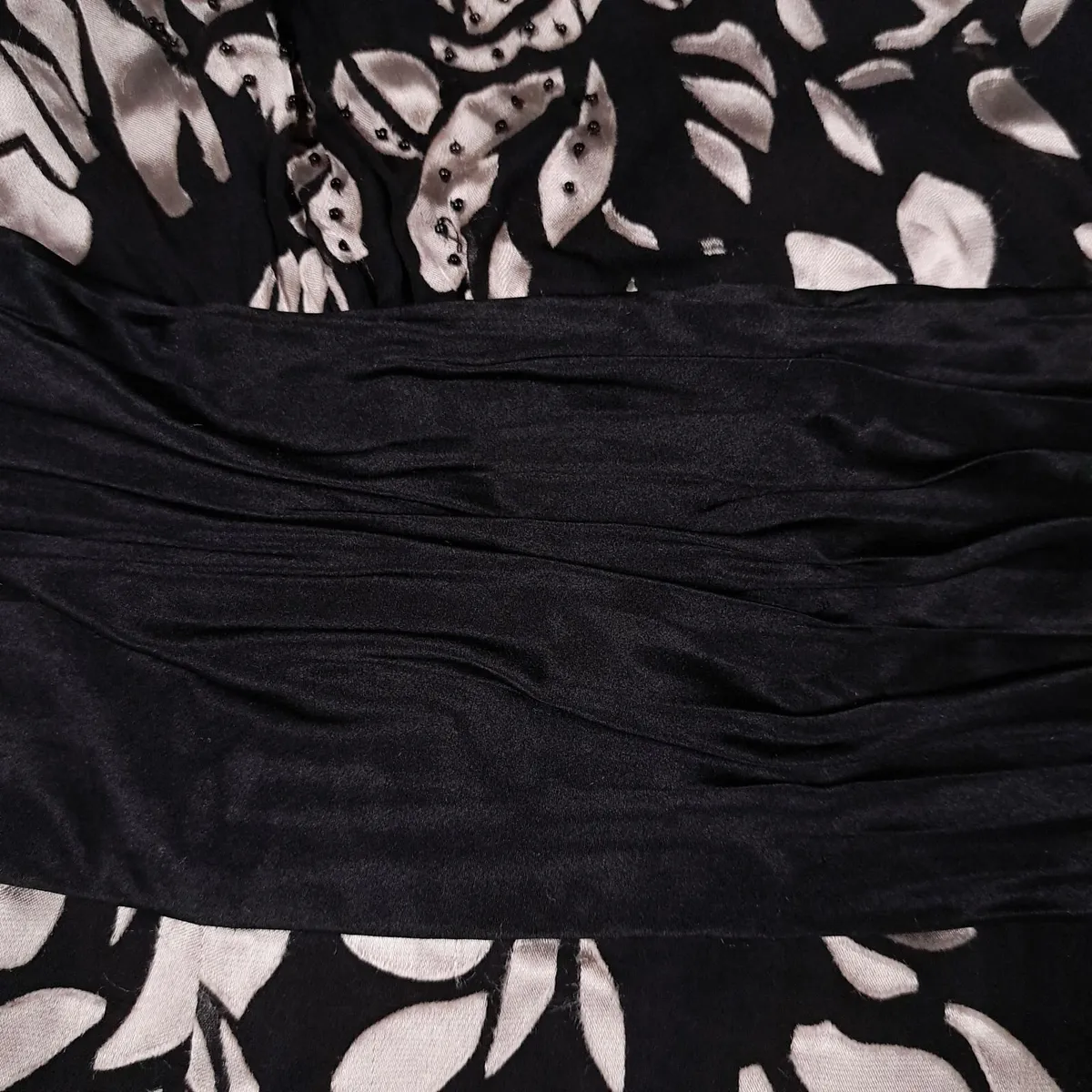 Phase Eight Black Cream Floral Maxi Dress 12UK - Image 3