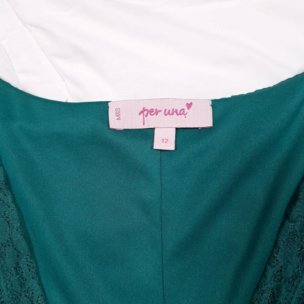 Per Una Teal Green Lace Tiered Midi Dress 12UK - Image 3