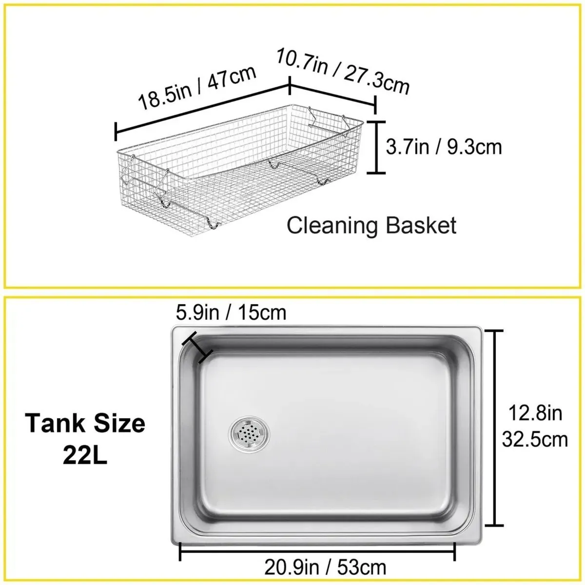 Ultrasonic Cleaner 22L with Heater and Timer - Image 4