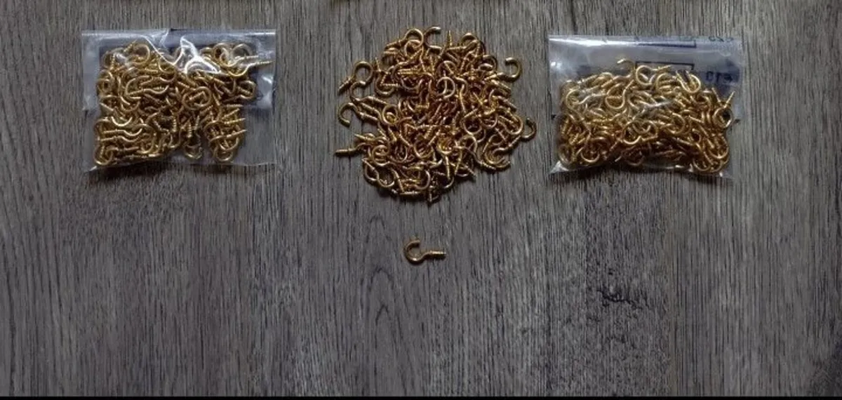 Small Brass Cup Hooks - Image 1