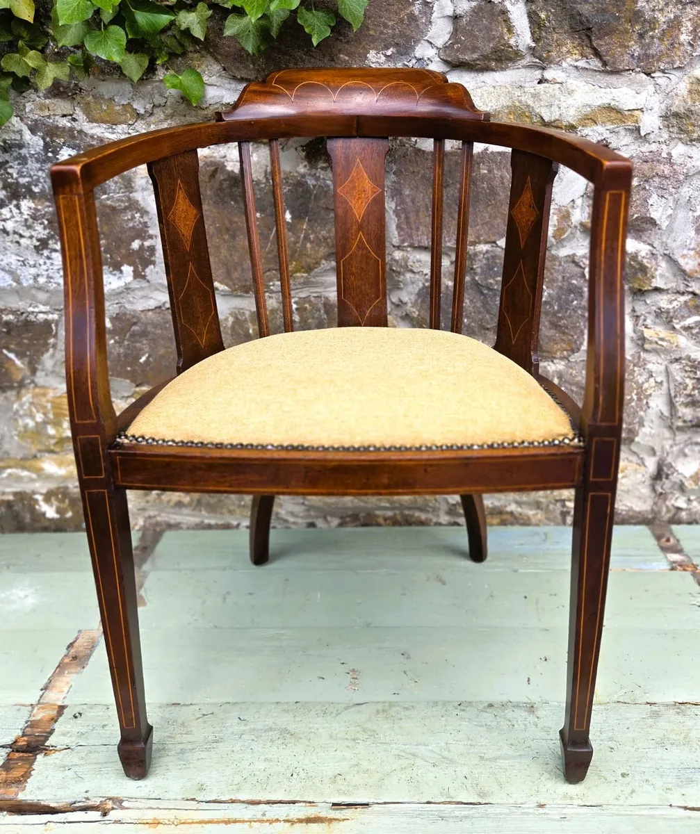 Edwardian Inlaid Armchair- Circa 1905 - Image 2