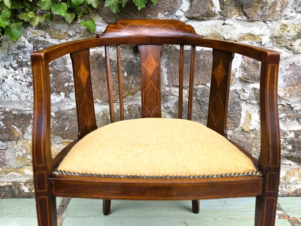 Edwardian Inlaid Armchair- Circa 1905 - Image 4