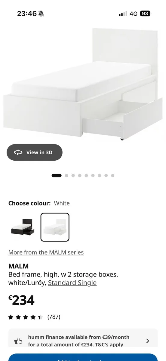 2 x malm ikea single bed frames - Image 1
