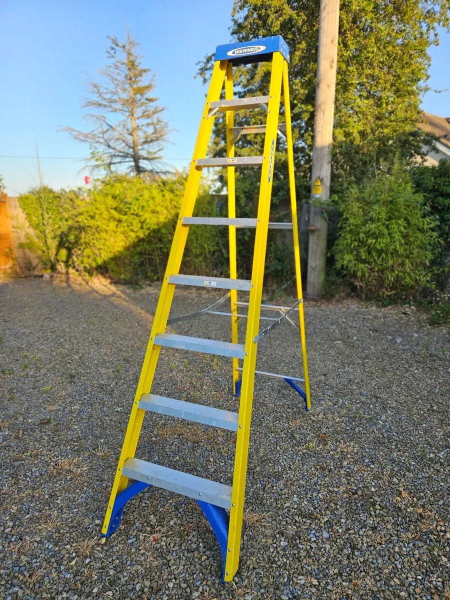 Werner Fibreglass 2.2m 8 Step ladder - Image 1