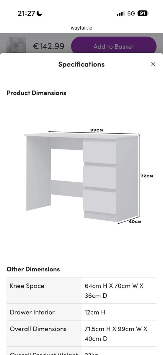 Vanity unit with LED mirror - Image 2