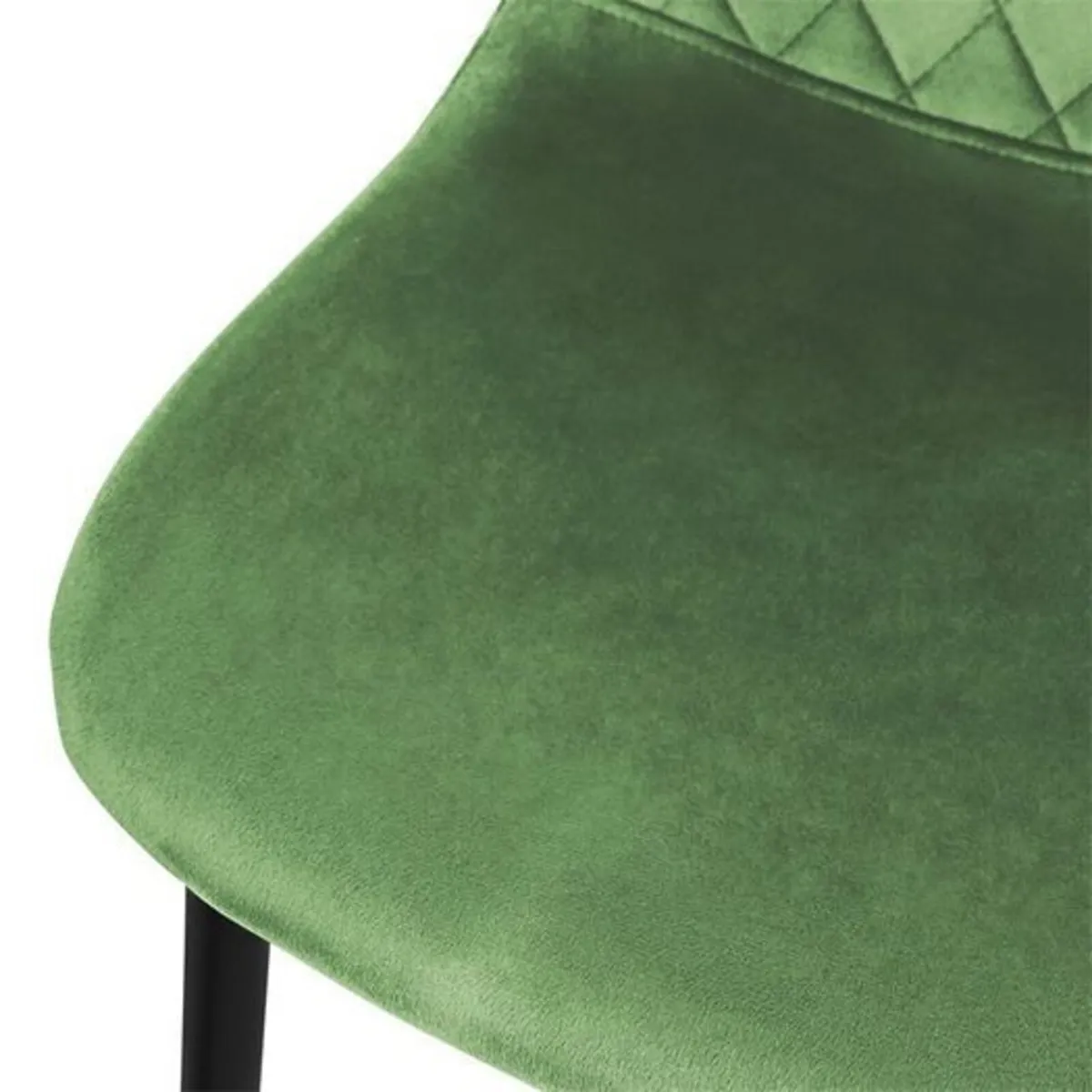 Set of 4 Sage Green Velvet Dining Chairs – Modern - Image 3