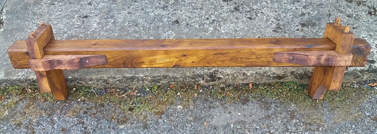Old Country style woodbeam mantle / floating shelf - Image 1