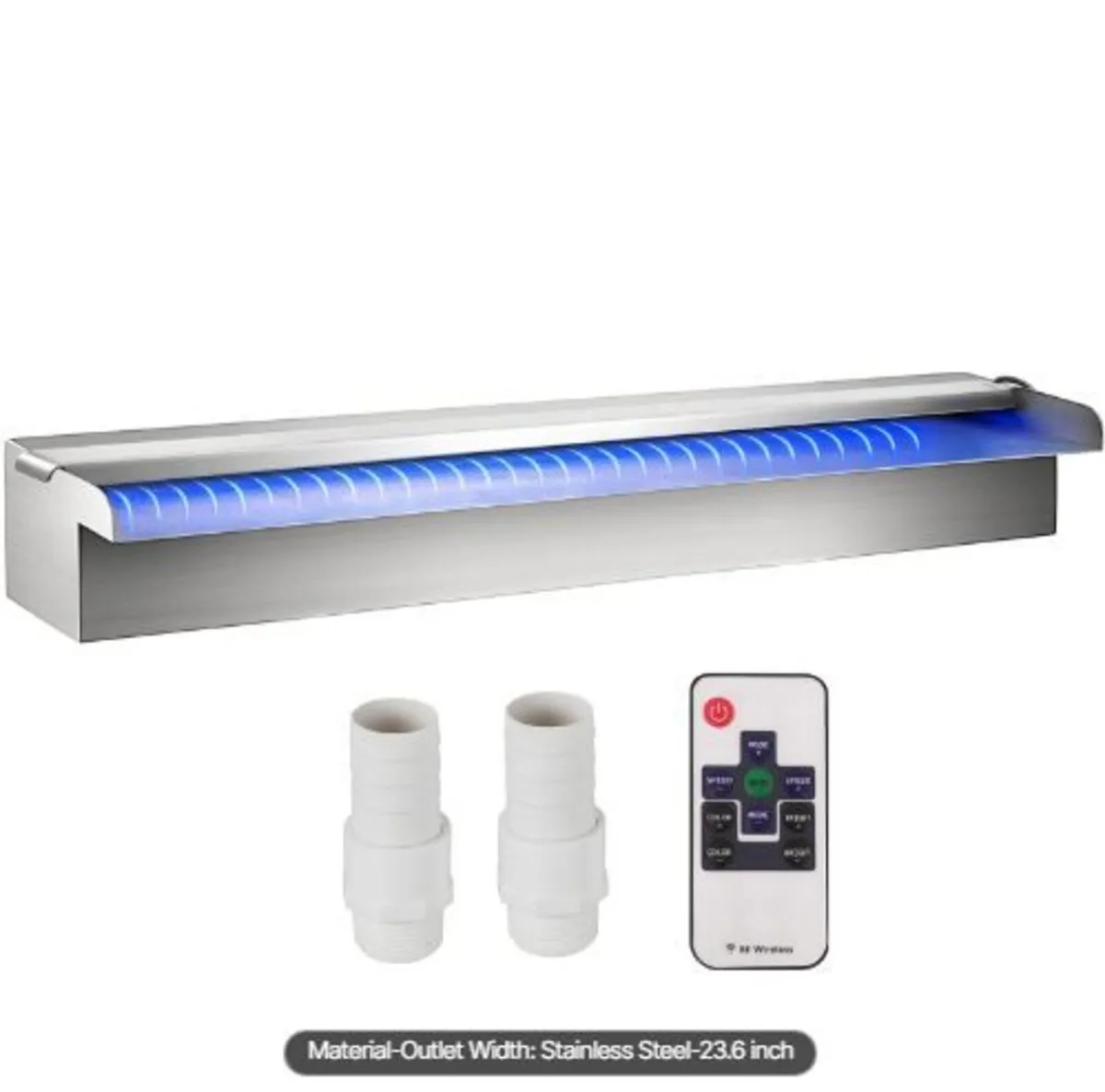 Waterfall Pool Fountain Rectangular & Led Strip Li - Image 1
