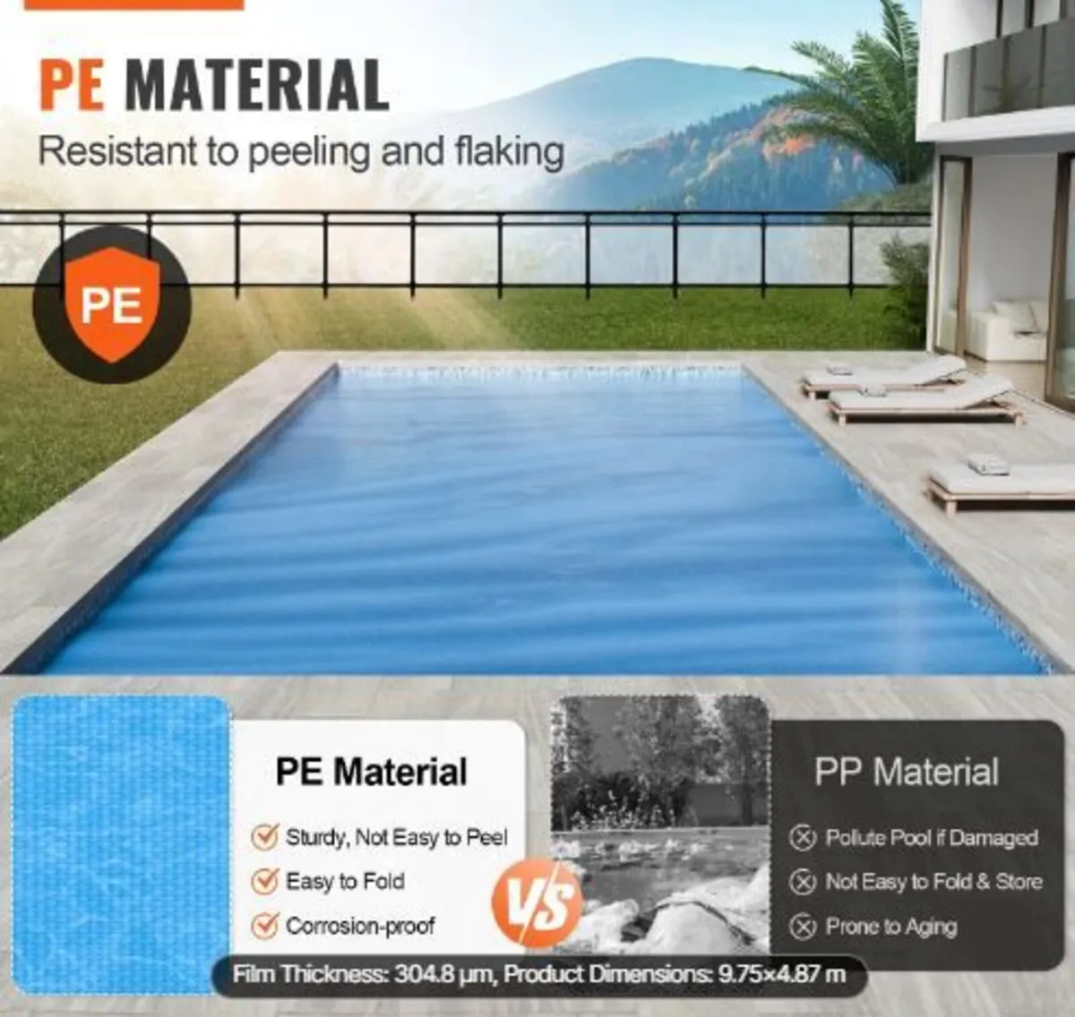 Solar Pool Cover, 32 x 16 ft Rectangle - Image 2